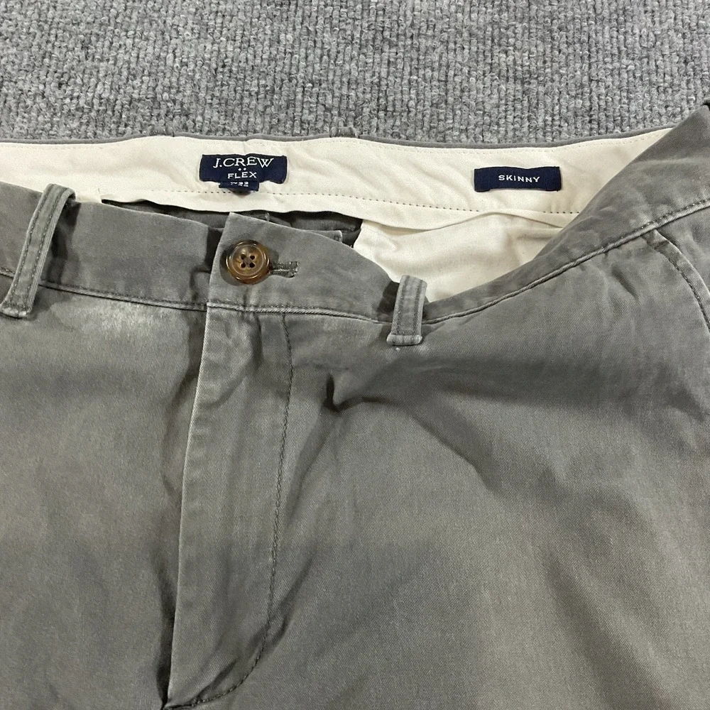 J.Crew Flex Skinny Chino Pants Men's 32x30 Gray Stretch Slim Fit Casual Modern D
